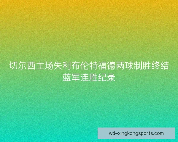 切尔西主场失利布伦特福德两球制胜终结蓝军连胜纪录