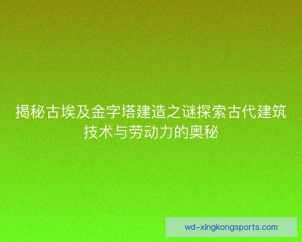 揭秘古埃及金字塔建造之谜探索古代建筑技术与劳动力的奥秘